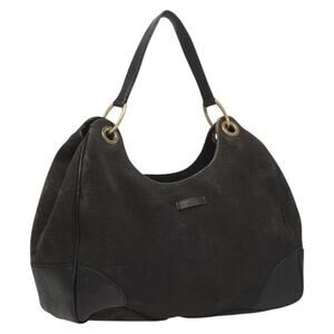 GUCCI Shoulder Bag Canvas Outlet Black Gold